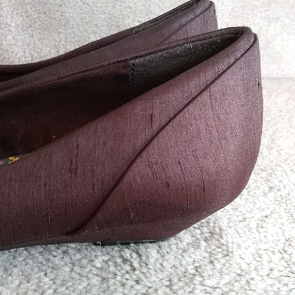 Rocket Dog Floral Linen Look Wedge Shoes7.5M Brown - Picture 5 of 16